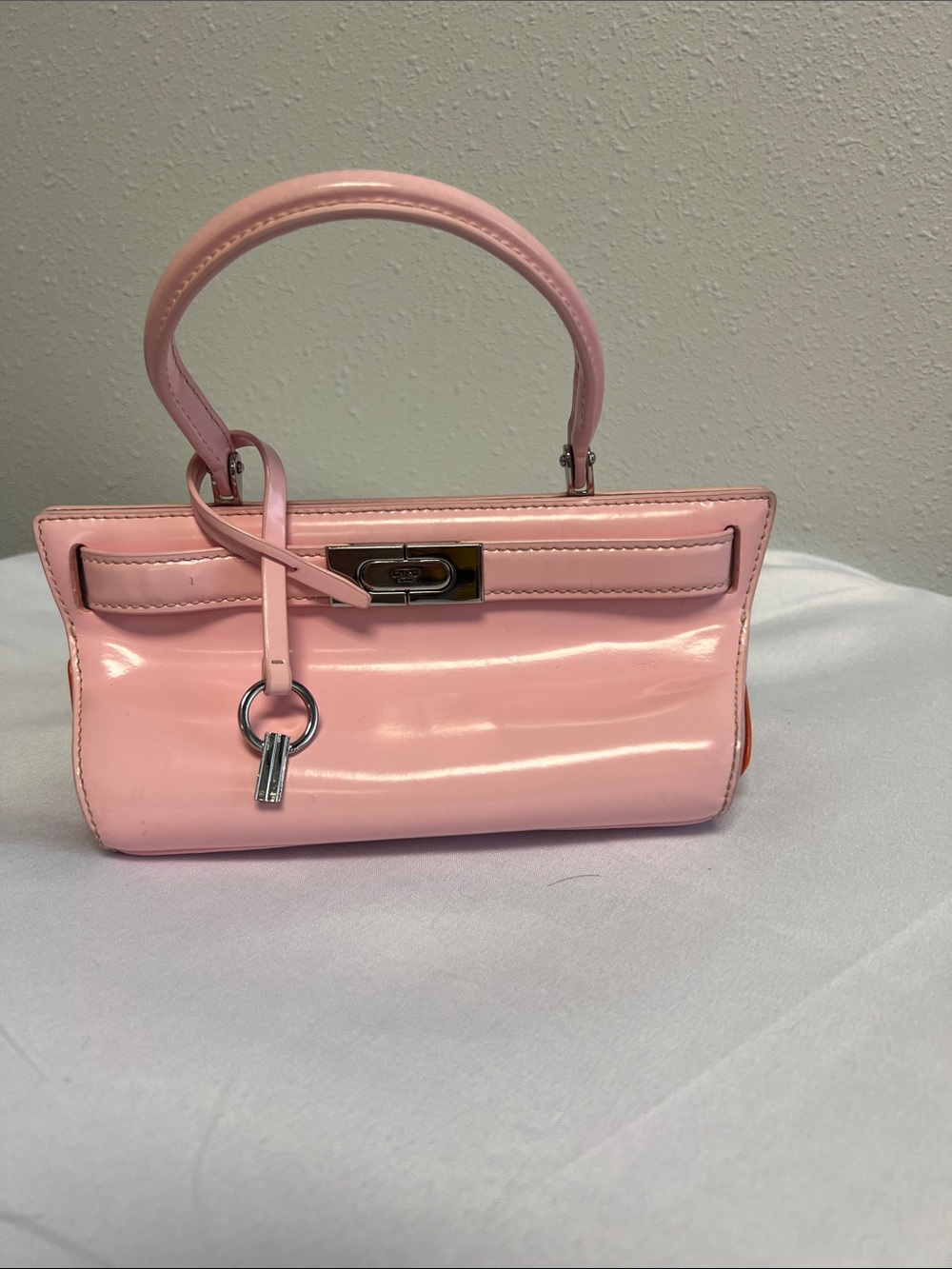 Tory Burch Patent Pink Top-Handle Mini Bag